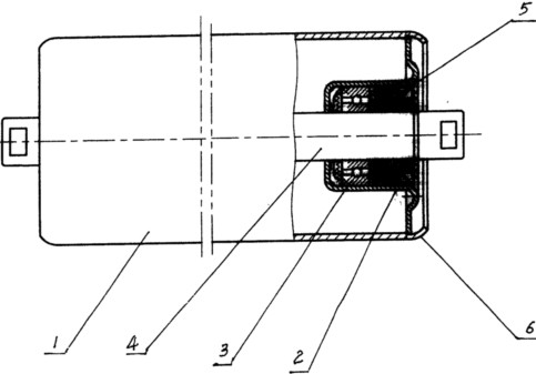 輸送帶防割圓弧形托輥結(jié)構(gòu)圖